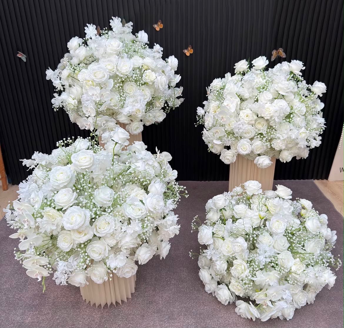 White Cloud Pedestal Floral Collection